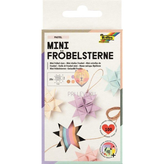 Set trakov za 25 mini quilling zvezdic Pastelne