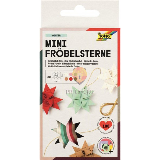 Set trakov za 25 mini quilling zvezdic Winter