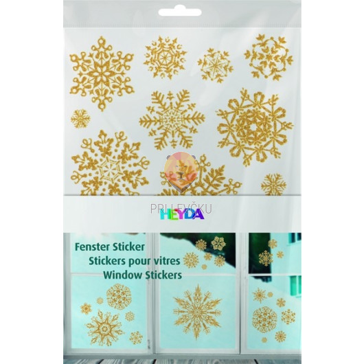 Okenske nalepke Crystals zlate barve 3xA4 pola