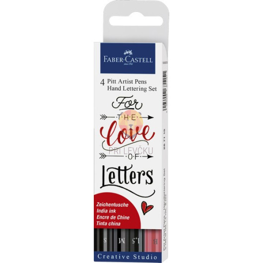 Pigmentiran tuš Lettering set Love 4 kosi