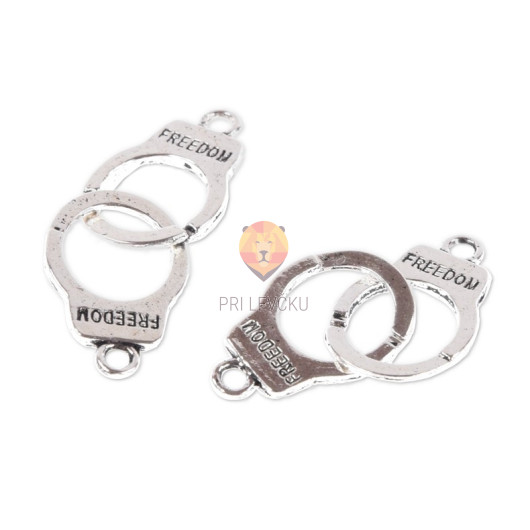 Kovinski obeski Freedom patinaste barve 2 kosa