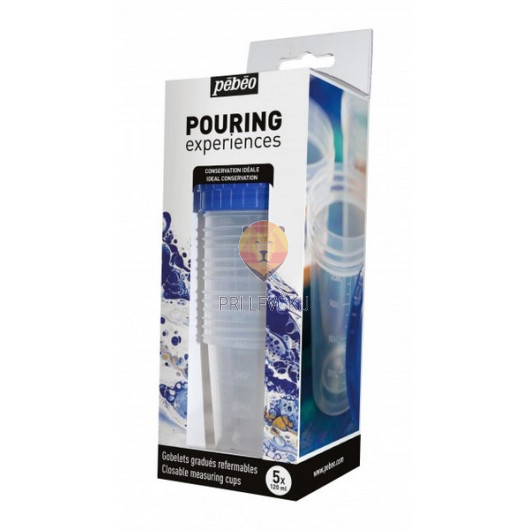 Lončki s pokrovčkom za pouring tehniko 5x120 ml