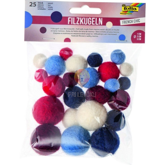 Kroglice iz filca French Chic 25 kosov