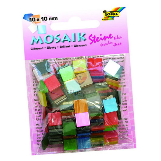 Mozaik sijajen 10x10mm barvni miks 190 kosov