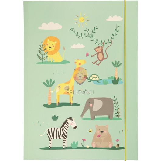 Kartonasta mapa A3 z elastiko živali Happy Safari 1 kos