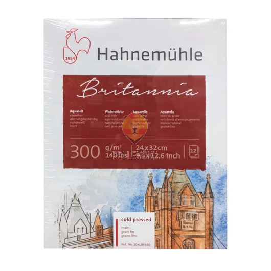 Akvarelni blok Britannia 24x32cm 12 listov gladek matt cold pressed