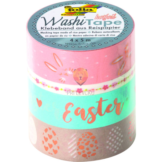 Set washi lepilnih trakov Hot foil Velika noč 4 kosi 