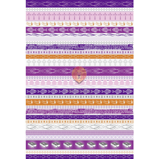 Karton z motivi Prvo obhajilo vijoličen 21x31cm 