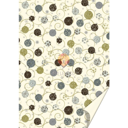 Karton z motivi Novoletne kroglice 50x70cm 200g/m2 1 kos