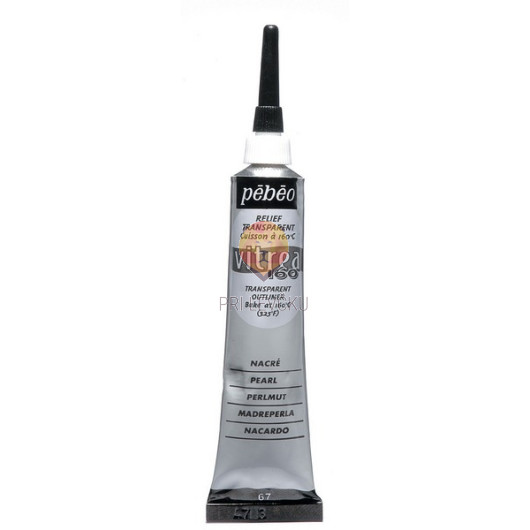 Vitrea kontura za steklo bela biserna 20ml