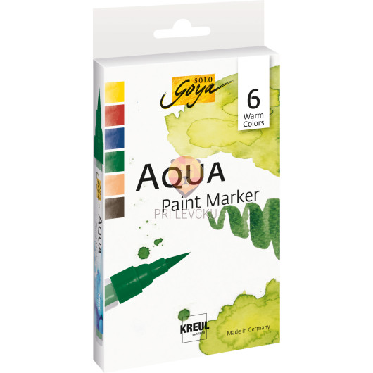Akvarelni flomastri Aqua Paint Marker topli odtenki 6 kosov