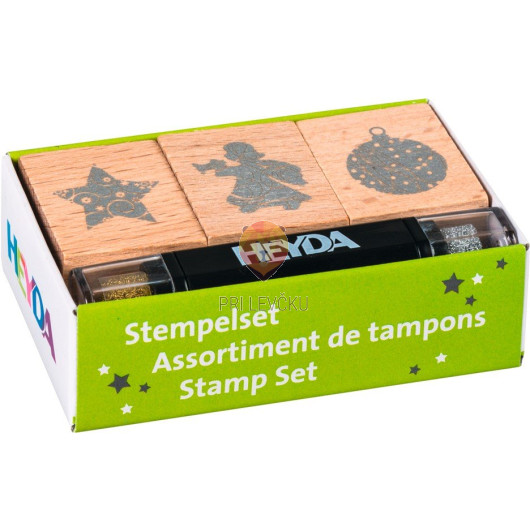 Set lesenih štampiljk Božič 3 kosi