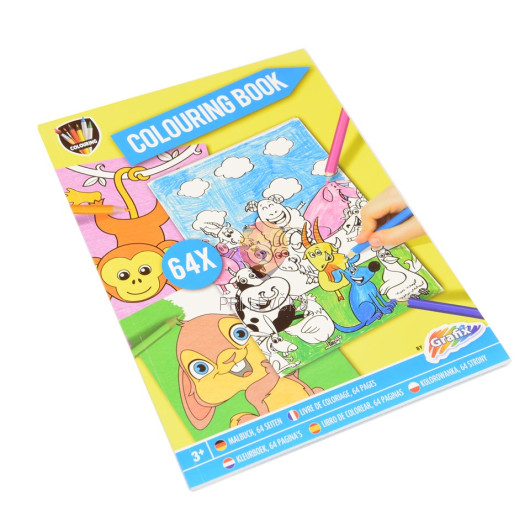 Otroška pobarvanka Colouring book 64 motivov Živali