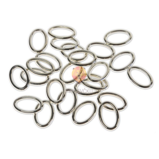Plastični členi kovinski izgled OVAL 1,3x2cm 24 kosov