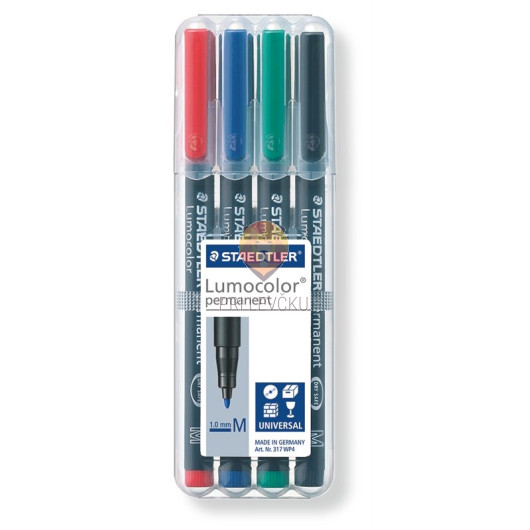 Set permanentnih flomastrov Lumocolor M 4/1 Staedtler