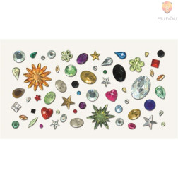 Bleščice za lepljenje mix barv in oblik Elegance 800 kosov