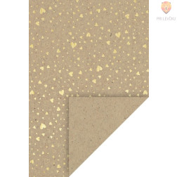 Naravni karton s potiskom vroče folije Srčki 21x31cm 220 g/m2 1 kos