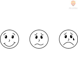 Lesene štampiljke figurice Smeški oranžni 3 kosi