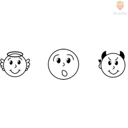 Lesene štampiljke figurice Smeški vijolični 3 kosi