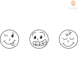 Lesene štampiljke figurice Smeški zeleni 3 kosi