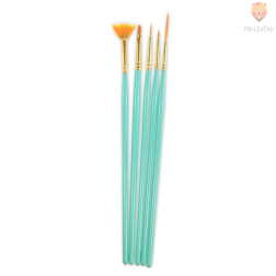 Set čopičev 4 različnih oblik iz poliamidne dlake 5 kosov