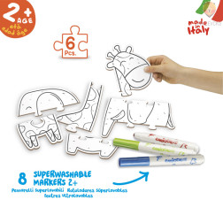 Set sestavljanka s pobarvanko z motivom živali Carioca Baby 