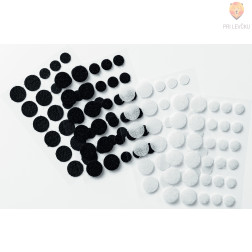 Samolepilni ježek krogci črni +beli premera 10mm in 15mm 60 kosov