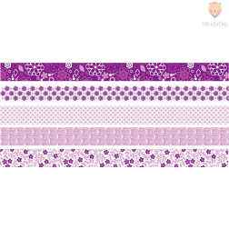 Set lepilnih trakov Rožice vijolične barve 3mx12mm 5 kosov