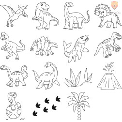 Set lesenih štampiljk Dinozavri 15 kosov in blazinico