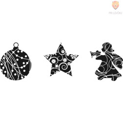 Set lesenih štampiljk Božič 3 kosi