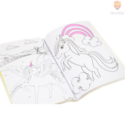 Otroška pobarvanka z bleščicami in nalepkami 32 motivov Samorog