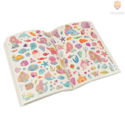 Otroška pobarvanka z bleščicami in nalepkami 32 motivov Morska deklica