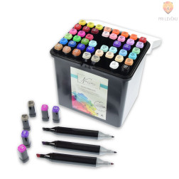 Komplet dizajnerskih markerjev z dvojno konico 48 kosov