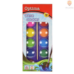 Vodene barve Optima 12 barv + čopič