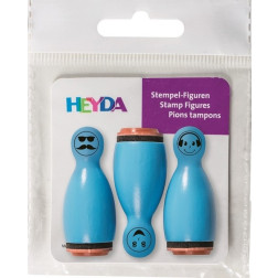Lesene štampiljke figurice Smeški modri 3 kosi