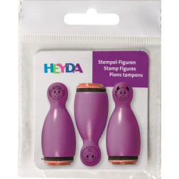 Lesene štampiljke figurice Smeški vijolični 3 kosi