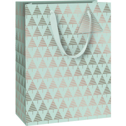 Darilna vrečka turkizna s smrekami 15x13x33cm