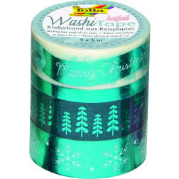 Set washi lepilnih trakov Hot foil Ice blue 4 kosi 