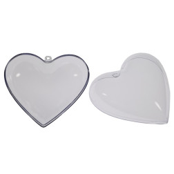 Srce prozorno dvodelno 10 cm 5 kos