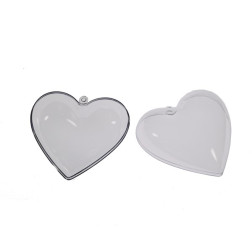 Srce prozorno dvodelno 8 cm 5 kos