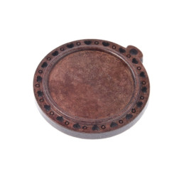 Lesen medaljon okrogel temno rjav 30 mm 1 kos 