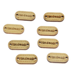 Leseni okraski naravni Handmade 22x11mm 8 kosov