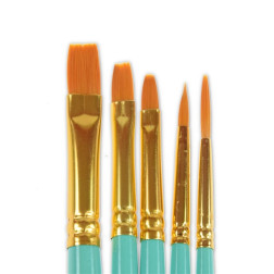 Set čopičev 4 različnih oblik iz poliamidne dlake 5 kosov