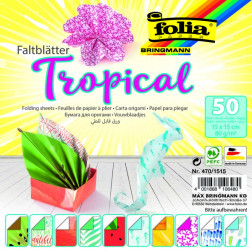 Origami papir Tropical 10 motivov 80 g/m2 50 kosov