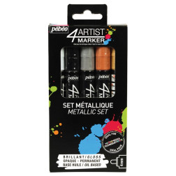 Set 5 oljnih flomastrov s konico 4mm 4Artist metalni miks