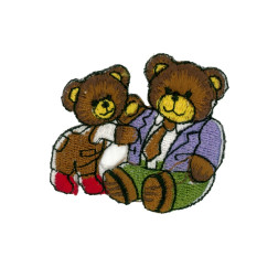 Našitek samolepilni - Dva medvedka 5 cm x 4,5 cm 