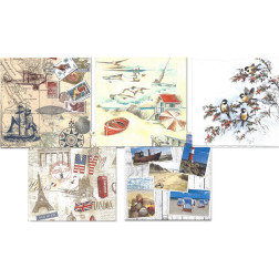 Prtički za servietno tehniko spomin na morje 5 motivov 10 kosov