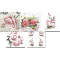 Prtički za servietno tehniko vrtnice 5 motivov 10 kosov