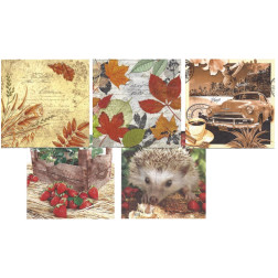 Prtički za servietno tehniko jesen 5 motivov 10 kosov