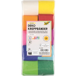 Krep trak v različnih barvah širine 5cm 10m set 10 barv